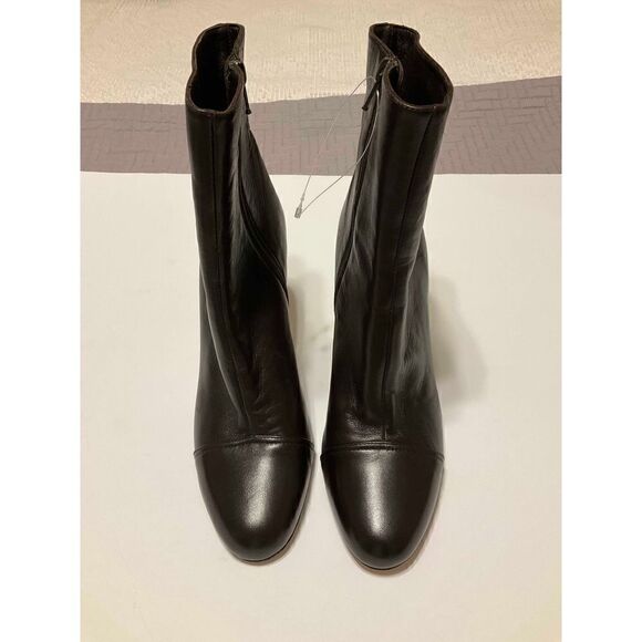 Isaac Mizrahi Zip up Spike Heel Black Leather Booties, 9.5 - Picture 3 of 10